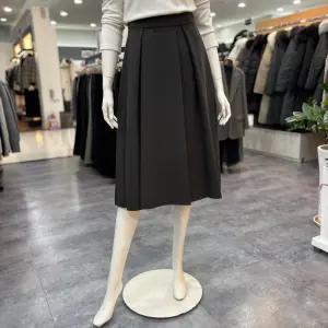 울 블렌드 플리츠 스커트