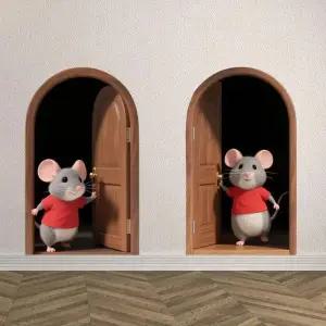 [퍼주는사] 생쥐 쥐 스티커 마우스 버디 트윈원 스티커 포인트 벽지 인테리어 홈데코