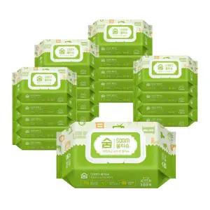 [NS홈쇼핑]숨 깨끗한 물티슈 100매 20팩 (캡형) 물티슈 티슈 대용량[35599634]