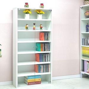 드림퍼니처 베스트1200 유리문 깊이19cm 7단 CD수납장 5단 DVD장식장 6단 진열장 피규어소품장 만화책 다용도 틈새장