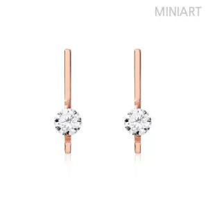 14K 금침 이어링 스틱 큐빅 심플 일자침 귀걸이