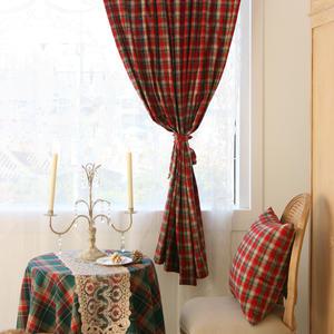 (1:1맞춤제작)크리스마스 클래식체크 커튼/커텐 성탄절 연말 분위기 클스마스