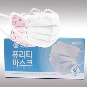 퓨리티 일회용 귀편한 마스크 중형 대형 소형 개별포장
