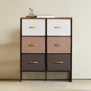 포미즈 패브릭 3단 6칸 서랍장 수납장