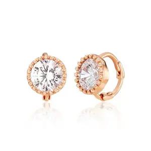[비앤비골드] 14K/18K 미니 원형 큐빅 원터치 귀찌 귀걸이 한쌍 PNE26715