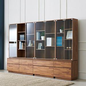 [로쏘]트리스 투서랍 유리 책장 풀세트