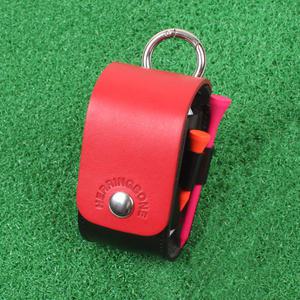 헤링본 골프공 케이스 파우치 가방 네임택 캐디백 골프 볼주머니 천연가죽 핸드메이드 이니셜 볼마커 필드