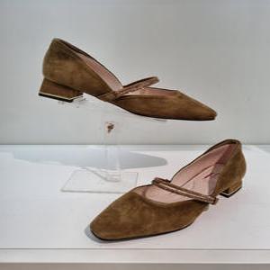 [에스콰이아] 여성 발편한 스웨이드 세미정장 구두 굽3센치 PFCFHP508