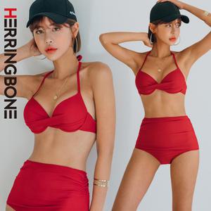 홀터넥 하이웨스트 비키니 모노키니 수영복 볼륨업 휴양지 비치웨어 C749