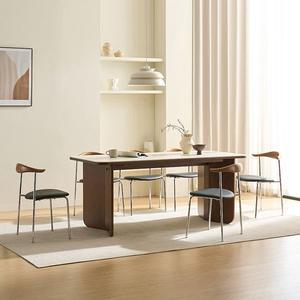 [삼익가구][SSG특가]모이르 포세린 세라믹 6인용 원목 1800 식탁세트(스틸의자6)