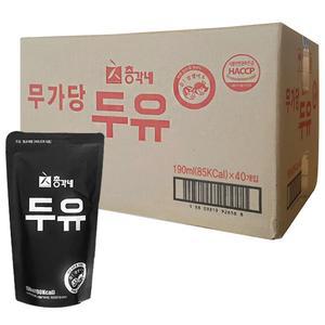 총각네 무가당두유 우유팩 190ml 40개