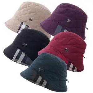 [navid1]사이즈조절 누비 귀달이 벙거지 엄마 중년 여성 할머니 겨울모자/OM-B38025