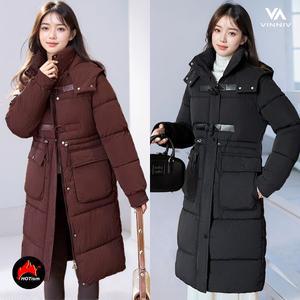 [비니브] 레노아 후드 롱 패딩