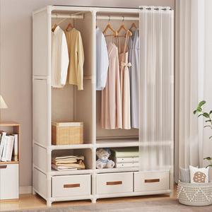 땡스리빙 심플 3단 수납형 간이옷장 시스템장 원룸 서랍 코너 장롱 오픈형옷장 비키니장