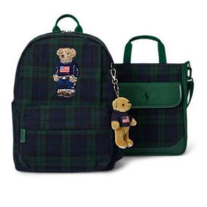 폴로 키즈 남아 초등 학교 책가방 세트 체크 그린