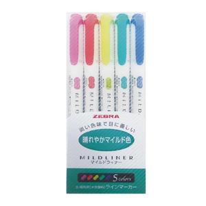 라이너 트윈 세트 HC 형광펜 제브라 양면 마일드 5색