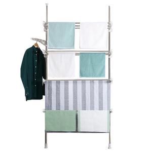 무타공 압축봉 4단 빨래건조대