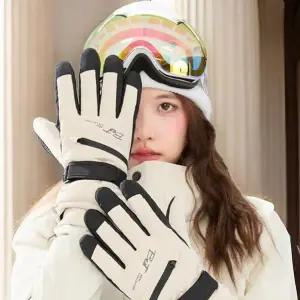 [다잇템]여자 보온 스키 패딩 방한 FUR안감 장갑_P386480264