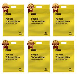 국민모래 고양이모래 두부모래 녹차 크랙형 7L x 6EA 고양이화장실 배변모래