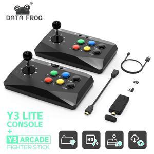DATA FROG Y3 아케이드 내장 10000 게임 스틱 4K 비디오 콘솔 키보드 포함 PS1 FC GBA 레트로 TV Dendy용