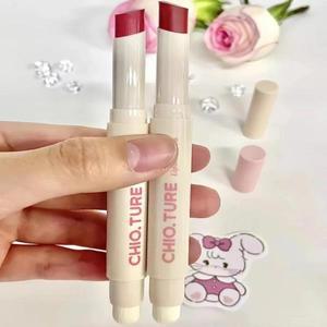 CHIOTURE 화장품 더블 헤드 솔리드 립 머드 펜 벨벳 매트 브러시 글로스 오래 지속되는 매트 다기능 뷰티