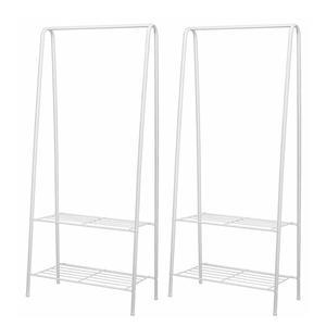 수납 트롤리 행거 철제 2단선반 행거 A형 스탠드 옷걸이 1+1 화이트 블랙