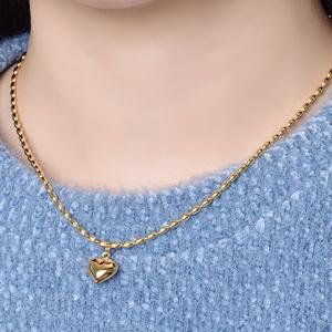 [리드박스]실버 18K골드 통통 하트 펜던트 소세지볼체인 은 목걸이