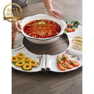 구절판 월남쌈 접시 그릇 앞접시 부채모양 나눔 대형