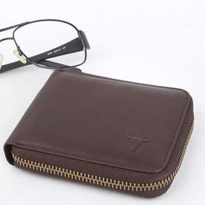 남자 학생 천연 소가죽 지폐 카드 동전 지퍼 반지갑 여성지갑