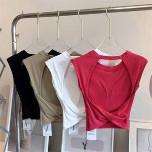 민소매 요가 테스 나시 여자 그린 요가옷 크로스탑 C04 요가커버업 스포츠 홀터넥