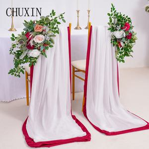크리스마스 시리즈 의자 꽃 결혼식 피로연 장미 녹지 꽃꽂이 소품 교회 이벤트 용품 C866213