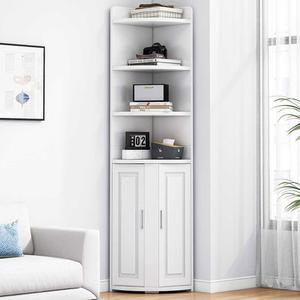 거실 원목 활용 코너 양문형 선반장 삼각 코너책장 모서리수납