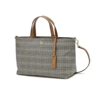헤지스 액세서리 25FW [선물추천][SAVER] 브라운 체크 퍼피 로고 토트 겸 숄더백 M HIBA5FE77W2
