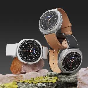 갤럭시워치8 클래식 가죽 스트랩 케이스 강화유리 2p 세트