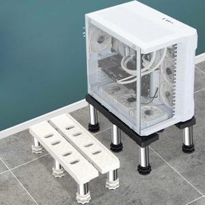 PC본체 받침대 보관함 호스트별 트레이 높이 분할 조절 화이트 4피트