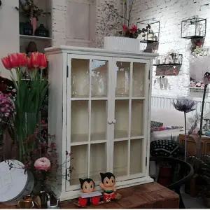 빈티지 장식장 원목 낮은장식장 단일 선반 그릇장 수납장