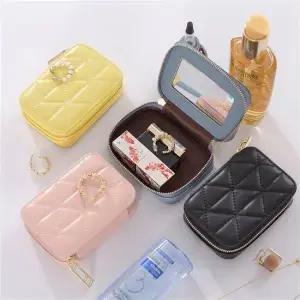 소가죽 거울 립스틱 파우치 미니 화장품 케이스 화장품가방