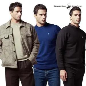 [비버리힐즈폴로클럽]남성 메리노 울 블렌드 모크넥 니트 3종_638412