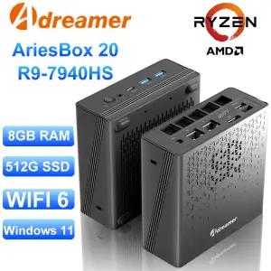 Adreamer 미니 PC AriesBox AMD Ryzen R9 7940HS 8GB RAM DDR4 데스크탑 컴퓨터 WiFi 블루투스 Win11 OS 비