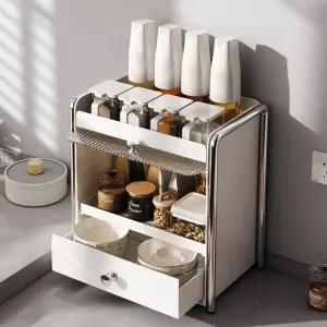 싱크대위수납장 주방 수납장 선반 철제 슬림 정리대 서랍 미니 컵 수납 그릇장 받침대 양념