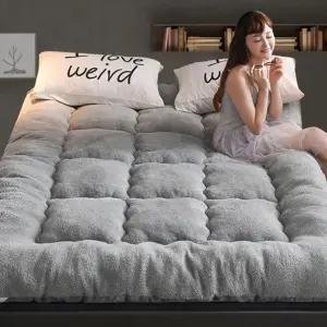 양털 토퍼 자가발열 S/Q/K 두툼한 침대 차박 매트 이불 담요