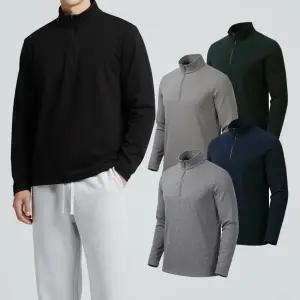 남자 맨투맨 기모 오버핏 무지 겨울 빅사이즈 기모 아노락 긴팔 티셔츠