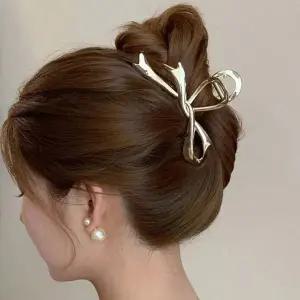 [콩심팥심]꼬임리본 메탈 집게핀 올림머리 헤어핀 머리핀 2개
