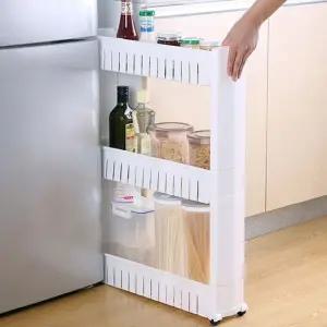 서랍형 3단 틈새수납 선반 주방 욕실 정리 간편 고정 공간활용 좁은공간 틈새수납장