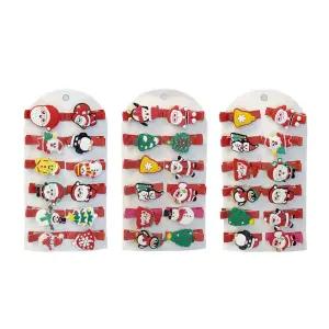 크리스마스 반짝 LED 집게핀 12개세트 겨울 파티 포인트 산타모자 집게삔 성탄절 선물