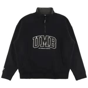 엄브로 기모 아플리케 하프집업 맨투맨 UQ421CFSO2BLK