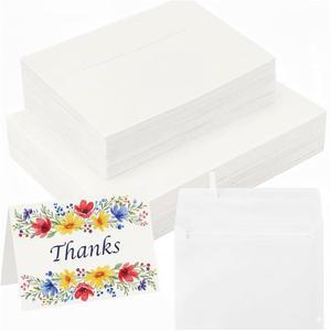 봉투가 포함된 수채화 카드 30세트, 140파운드/300GSM 면 헤비급 종이 카드, 4x6인치 접이식 빈 엽서 및 결혼식 생일 선물 봉투 DIY 인사말