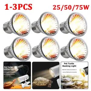 온열등 파충류 히팅조명  1-3pcs 램프 25/50/75W UVA UVB 3.0 애완 동물 열 전구 거북이 Basking UV 양서류