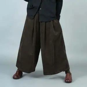 벅시루 겨울블링 골덴 데일리 봄가을 여성 미시룩 밴딩 8부 와이드 치마바지