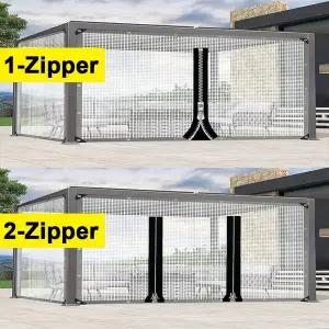 우레탄창 비닐 투명비닐천막 0.33MM 야외 방수 타포린 지퍼 포함 정원 가제보 프라이버시/ 스크린 투명 타